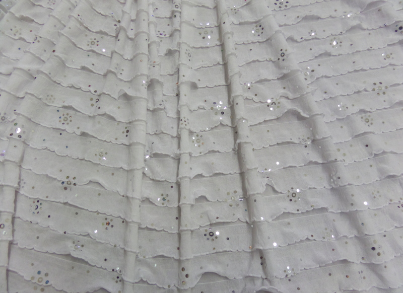 10.White Silver Salsa Ruffle With Sequins